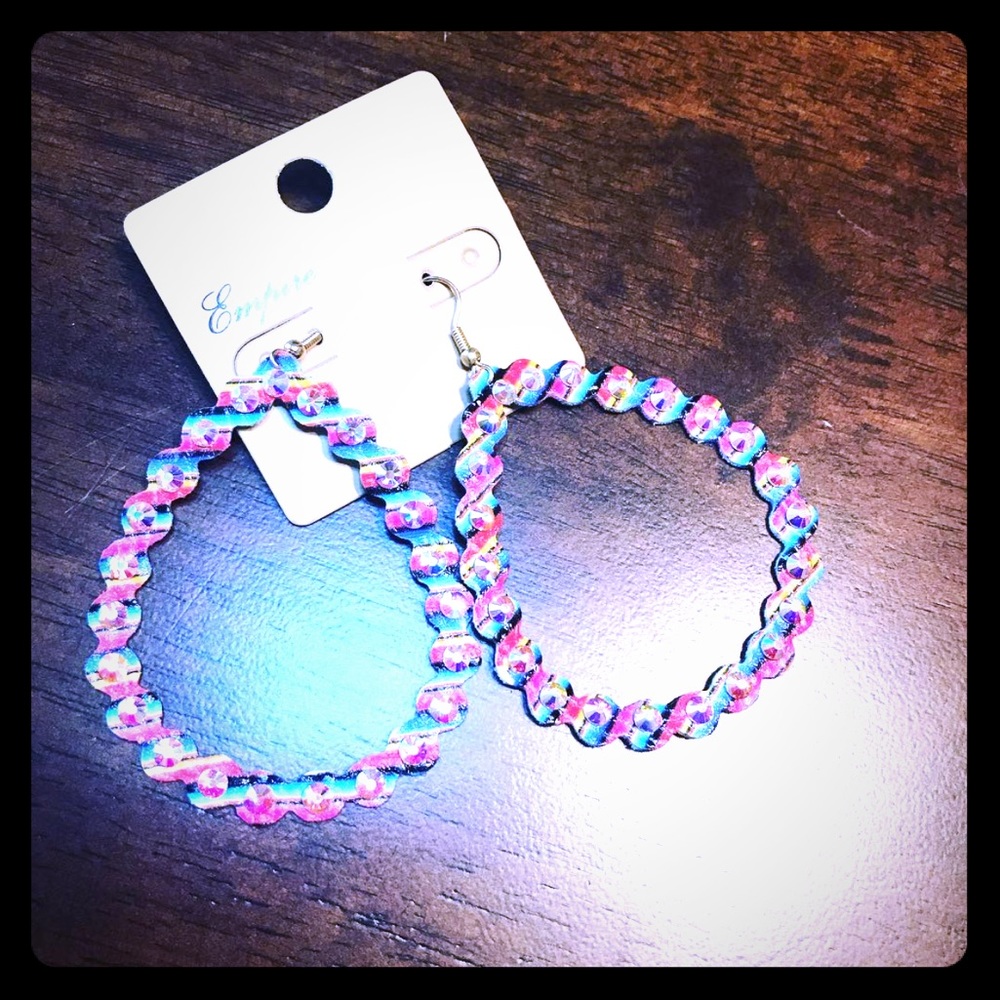 Brand new- leather serape earrings